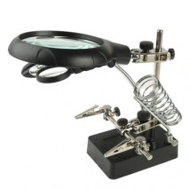 Lupa con 5 LEDs con soporte para soldador