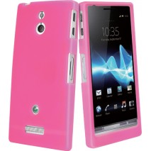 Funda trasera  silicona rosa Sony Ericsson Xperia P