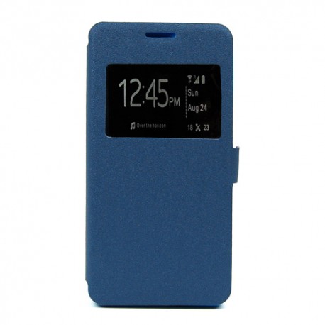 Funda tipo libro con ventana BQ Aquaris E 4,5 azul