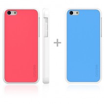 Carcasa Araree iPhone 5c modelo amy trasera rosa bumper blanco trasera extra azul celeste