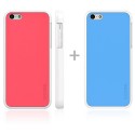 Carcasa Araree iPhone 5c modelo amy trasera rosa bumper blanco trasera extra azul celeste