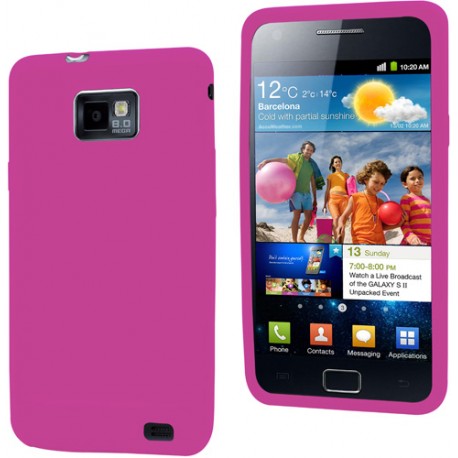 Funda Samsung Galaxy S II I9100 de silicona rosa