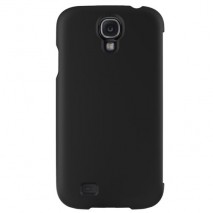 Carcasa negra Samsung I9500 Galaxy S4  goma + protector pantalla