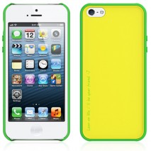 Carcasa  Araree iPhone 5 / 5s modelo amy trasera amarilla bumper verde trasera extra blanca incluye