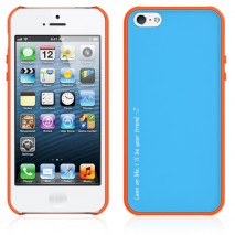 Carcasa Araree iPhone 5 / 5s modelo amy trasera azul celeste bumper naranja trasera extra blanca inc