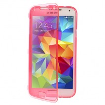 Funda tpu tipo libro Samsung Galaxy S5 G900 roja transparente