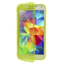 Funda tpu tipo libro Samsung Galaxy S5 G900 amarilla transparente
