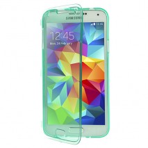 Funda tpu tipo libro Samsung Galaxy S5 G900 verde transparente