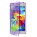 Funda tpu tipo libro Samsung Galaxy S5 G900 purpura transparente