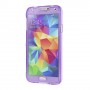 Funda tpu tipo libro Samsung Galaxy S5 G900 purpura transparente
