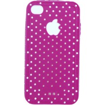 Carcasa trasera Mooster puntos iPhone 4 fucsia