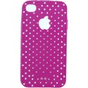 Carcasa trasera Mooster puntos iPhone 4 fucsia
