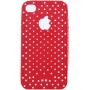 Carcasa trasera Mooster puntos iPhone 4 roja