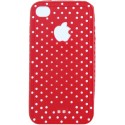 Carcasa trasera Mooster puntos iPhone 4 roja
