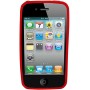 Carcasa trasera Mooster puntos iPhone 4 roja