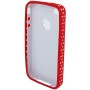 Carcasa trasera Mooster puntos iPhone 4 roja
