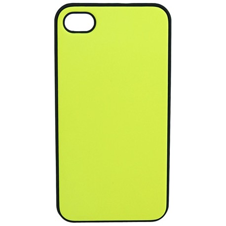 Carcasa trasera Mooster iPhone 4 amarillo fosforito y negra