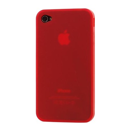 Carcasa Mooster trasera semi rigida roja iPhone 4