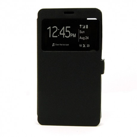 Funda tipo libro con ventana BQ Aquaris E 5 negro