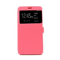 Funda  tipo libro con ventana BQ Aquaris E5 rosa