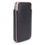 Funda Mooster iPhone 4 simil piel negra con ribete rosa