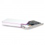 Funda Mooster iPhone 4 simil piel blanca con ribete rosa