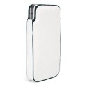 Funda Mooster iPhone 4 simil piel blanca con ribete negra
