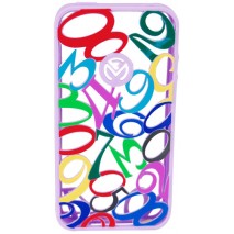 Funda Mooster trasera iPhone 4 / 4S goma numeros violeta