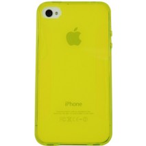 Funda trasera gel Mooster iPhone 4 amarilla semitransparente