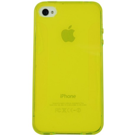 Funda trasera gel Mooster iPhone 4 amarilla semitransparente