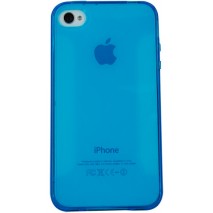 Funda trasera gel Mooster iPhone 4 azul semitransparente