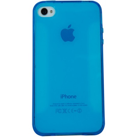 Funda trasera gel Mooster iPhone 4 azul semitransparente