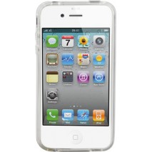 Funda trasera gel Mooster iPhone 4 blanca estampada rombos