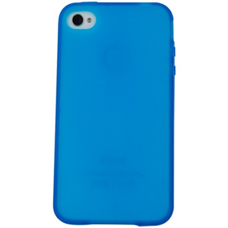 Funda trasera gel Mooster iPhone 4 azul liso mate