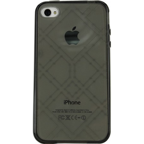 Funda trasera gel Mooster iPhone 4 negra estampado formula