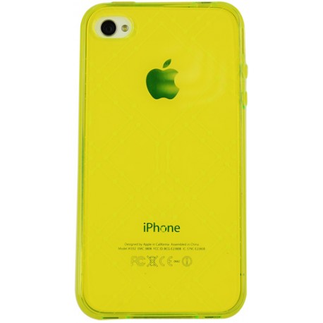 Funda trasera gel Mooster iPhone 4 amarilla estampado formula