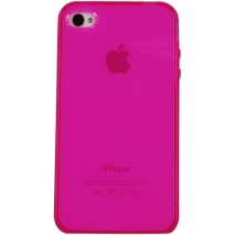 Funda trasera gel Mooster iPhone 4 rosa fucsia interior mate