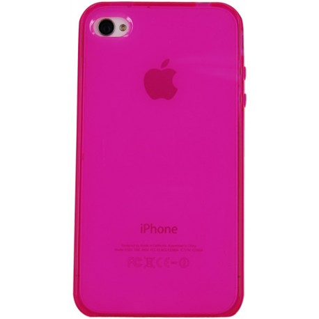 Funda trasera gel Mooster iPhone 4 rosa fucsia interior mate