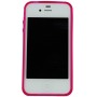 Funda trasera gel Mooster iPhone 4 rosa fucsia interior mate