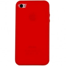 Funda trasera gel Mooster iPhone 4 roja interior mate
