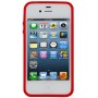 Funda trasera gel Mooster iPhone 4 roja interior mate