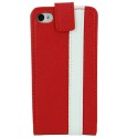Funda cartuchera Mooster iPhone 4 vertical c/cierre roja linea blanca