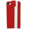 Funda cartuchera Mooster iPhone 4 vertical c/cierre roja linea blanca