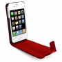 Funda cartuchera Mooster iPhone 4 vertical c/cierre roja linea blanca