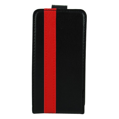 Funda cartuchera Mooster iPhone 4 vertical c/cierre negra linea roja
