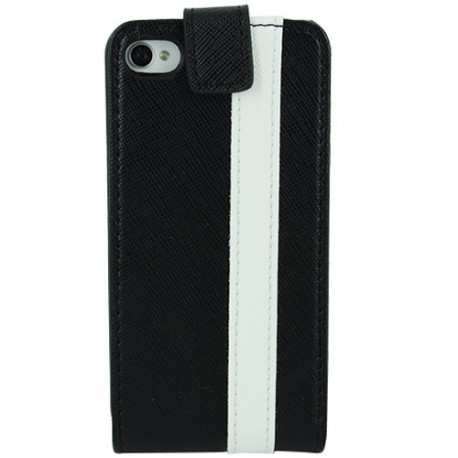 Funda cartuchera Mooster iPhone 4 vertical c/cierre negra linea blanca