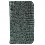 Funda cartuchera Mooster iPhone 4 horizontal c/cierre acabado cocodrilo gris