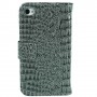 Funda cartuchera Mooster iPhone 4 horizontal c/cierre acabado cocodrilo gris