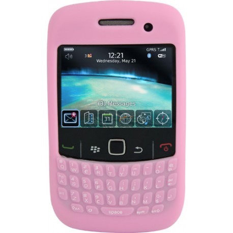 Funda Mooster silicona rosa con teclado para Blackberry 8520