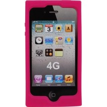 Funda Mooster trasera goma tachuela iPhone 4 rosa fucsia